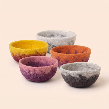 Felt Bowl - Small Ombre | Wool Yarn Bowl | Knitting Bowl