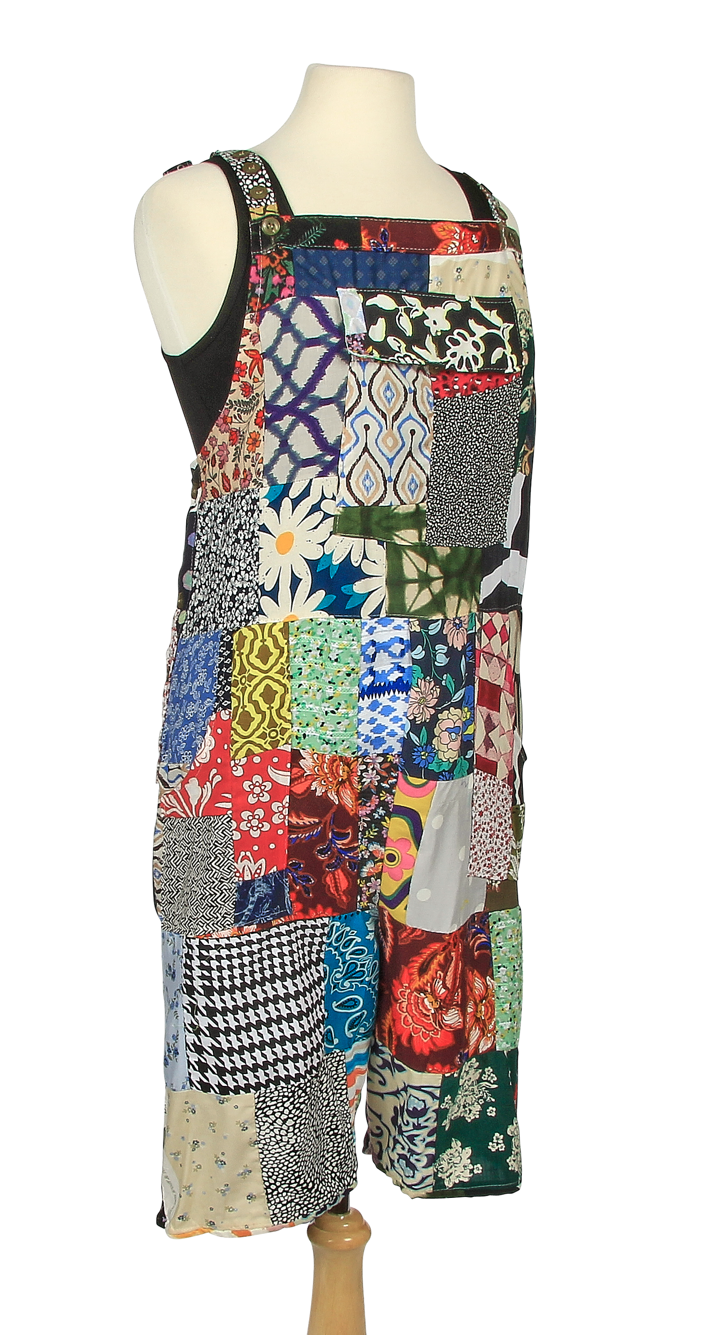 Overalls Short Cotton Patchwork, Assorted Designs