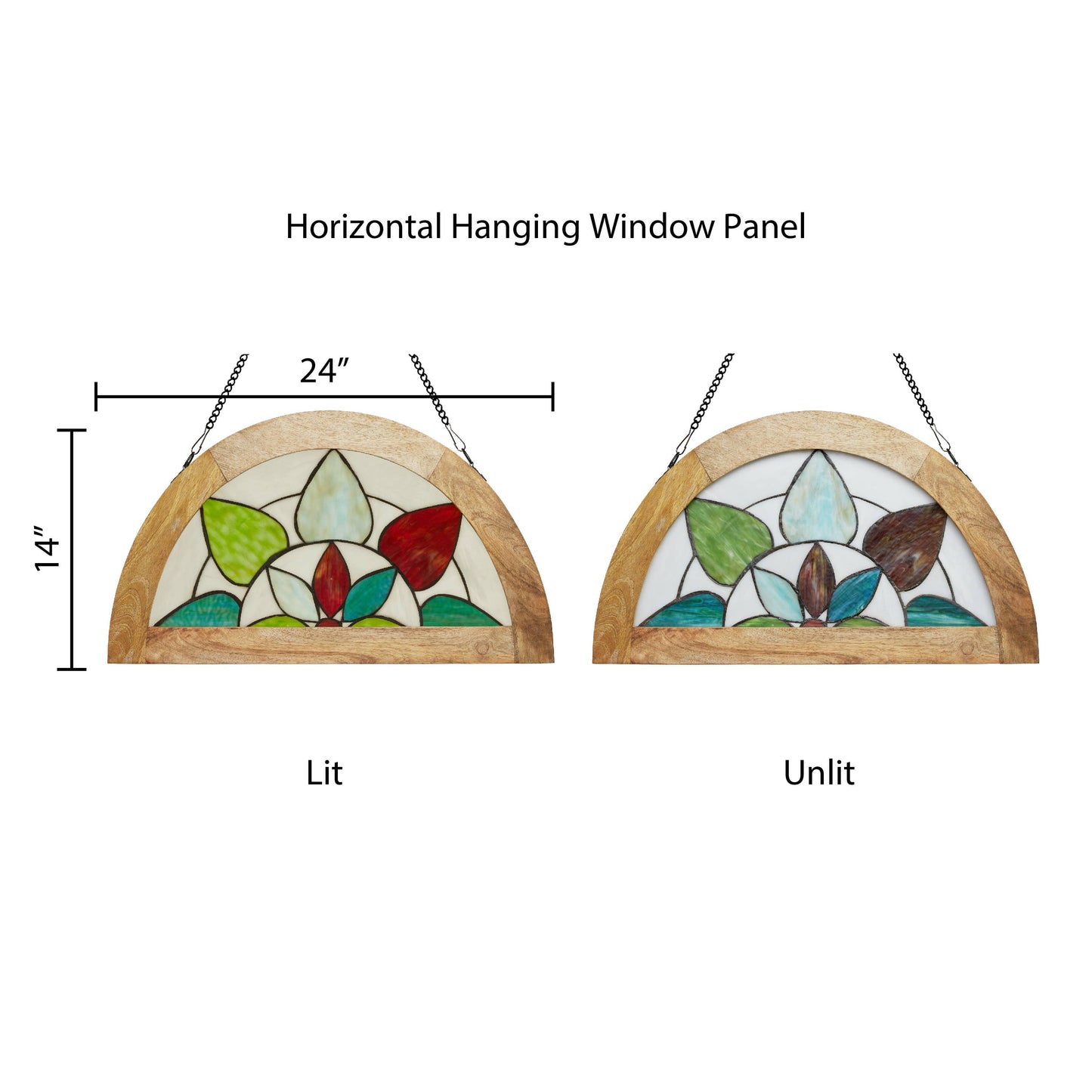 Geometric Floral Handcrafted Stained Glass Window Panel
