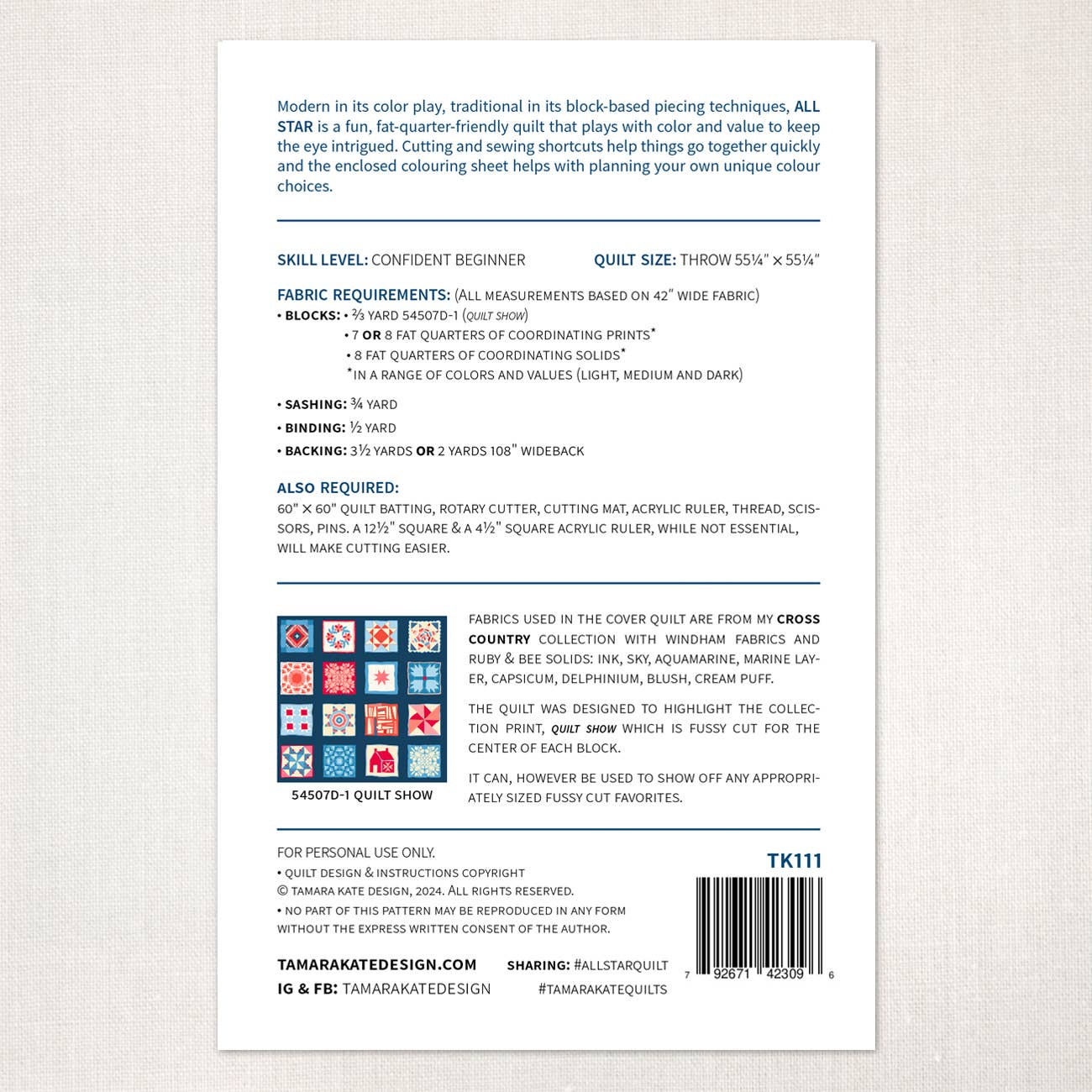 All Star Quilt Pattern