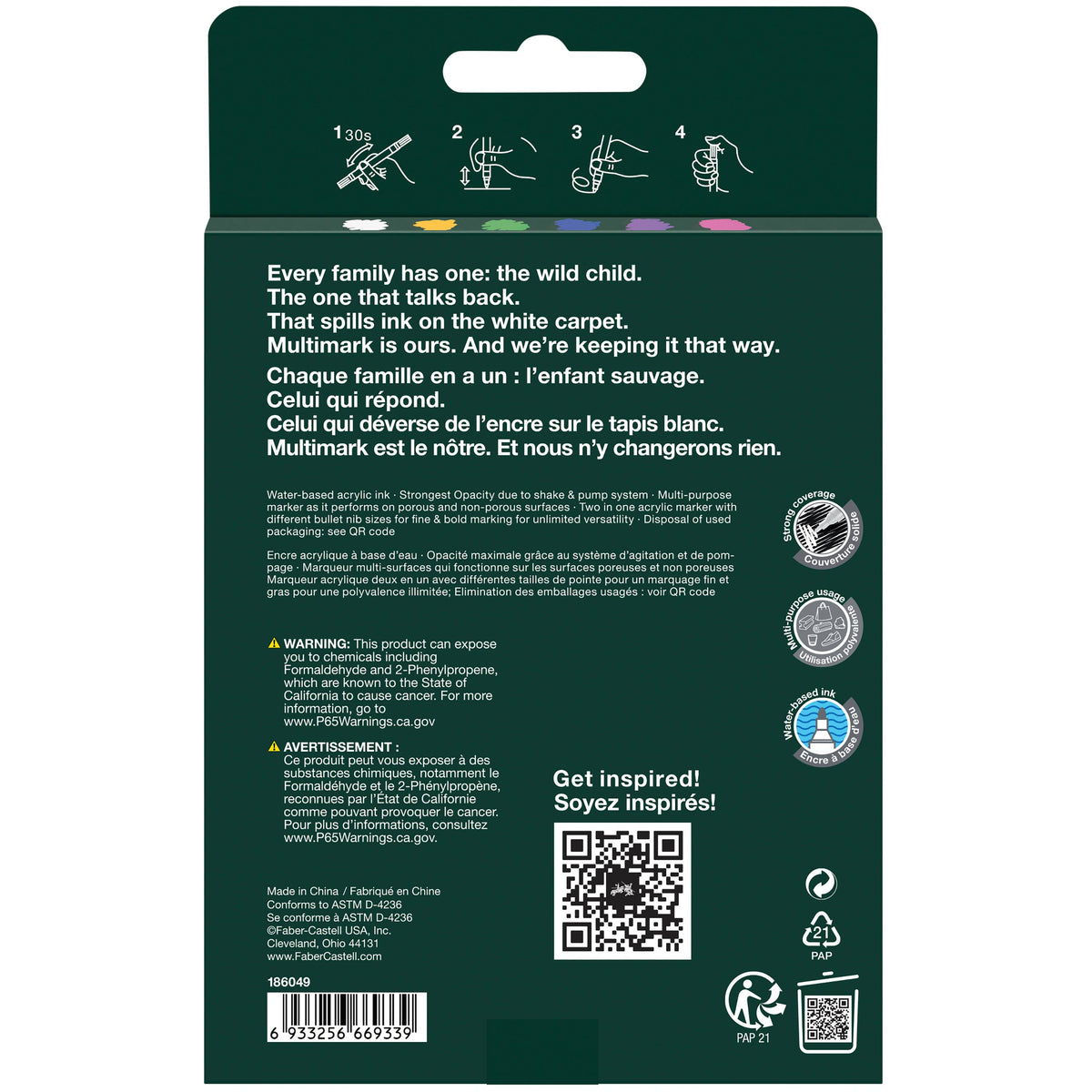 Multimark Acrylic Paint Markers - 6Ct Vibrant Colors