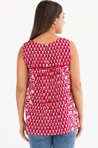 Pavitra Block Print Sleeveless Tops