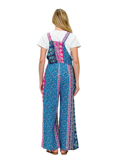 Boho Overall Patchwork Striped Floral