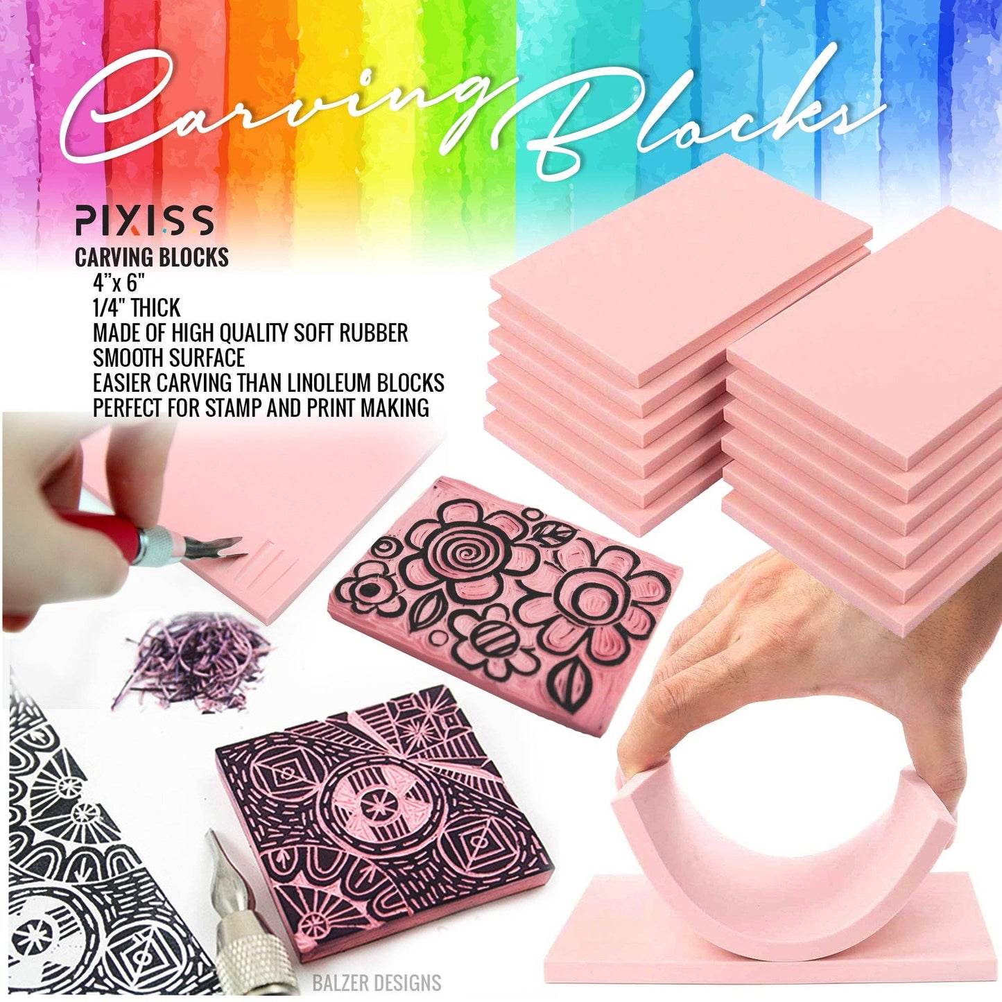 PIXISS Carving Blocks with Lino Cutter
