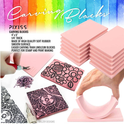PIXISS Carving Blocks with Lino Cutter