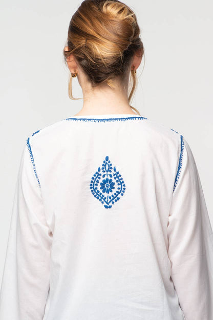 Divya Hand-Embroidered Cotton Tunic