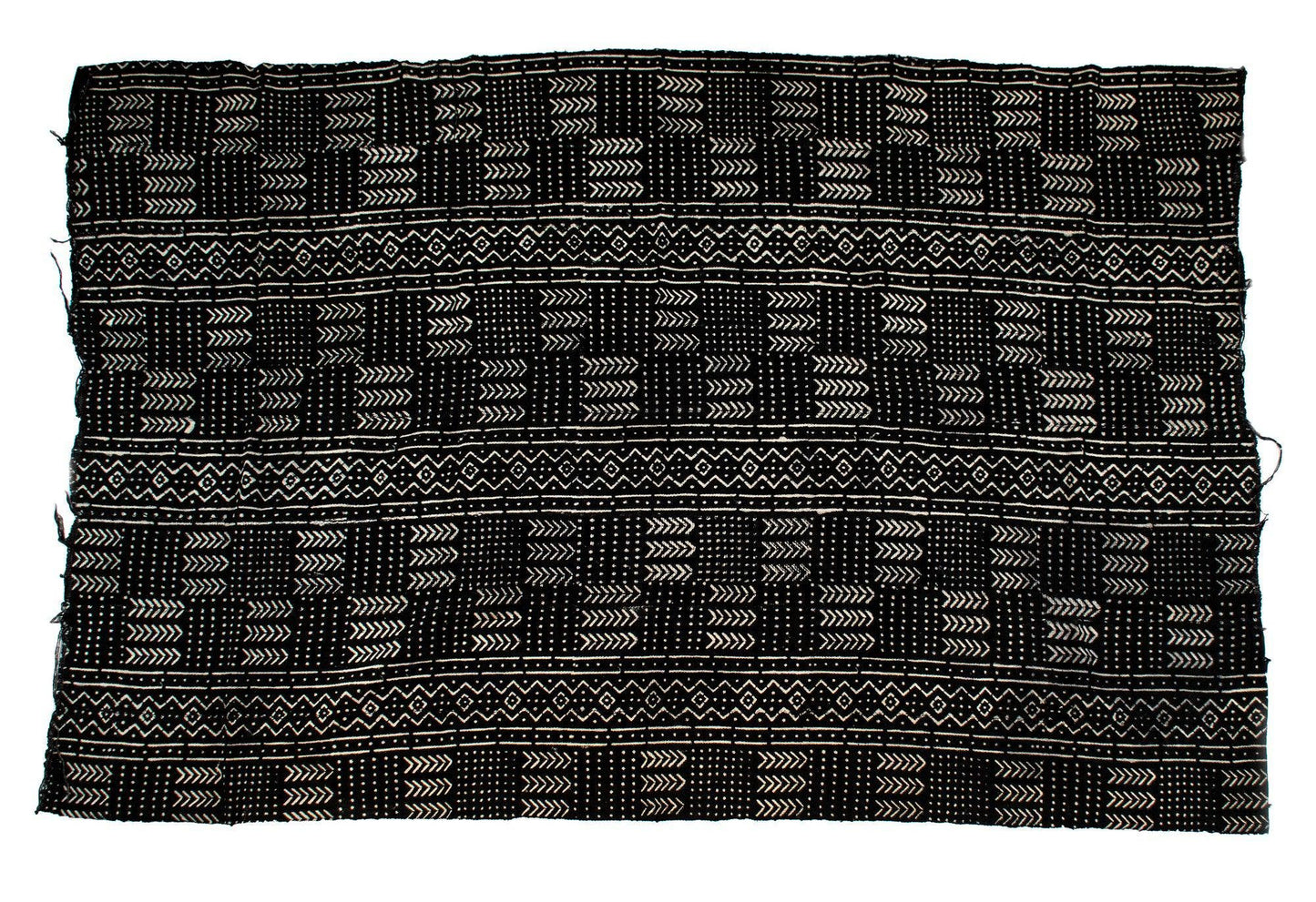 Ebony Black Bogolan Mali Mud Cloth (Mande Design)