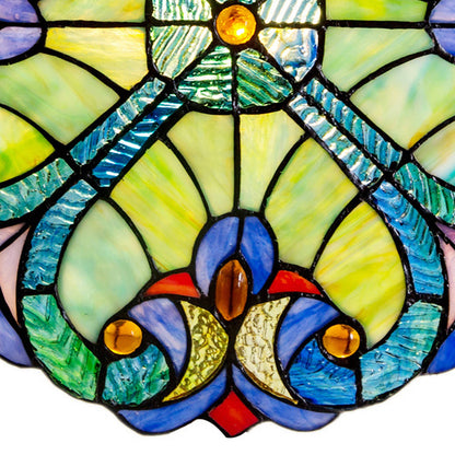 12" Halston Edwardian Stained Glass Window Panel