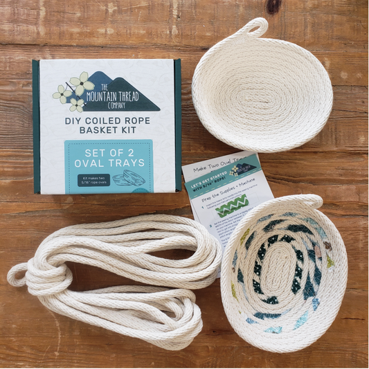 DIY 5/16" Kit - Set of Two Oval Coiled Rope Trays Kit