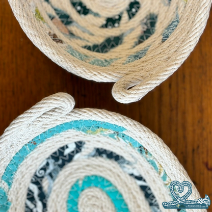 DIY 5/16" Kit - Set of Two Oval Coiled Rope Trays Kit