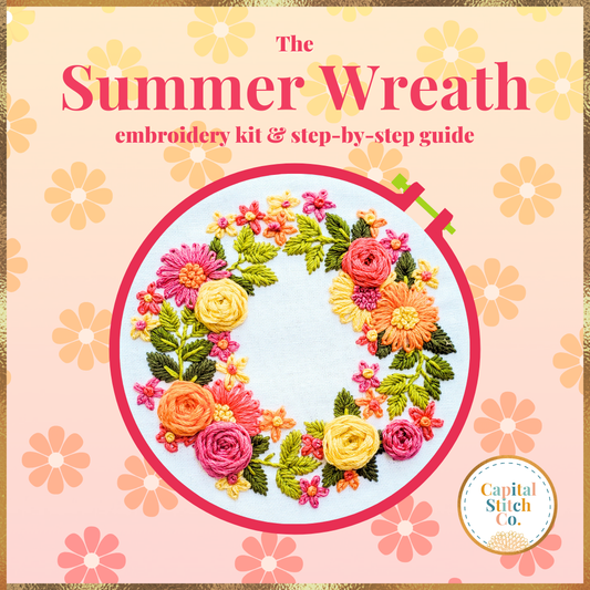 Summer Wreath DIY Step by Step Embroidery Kit