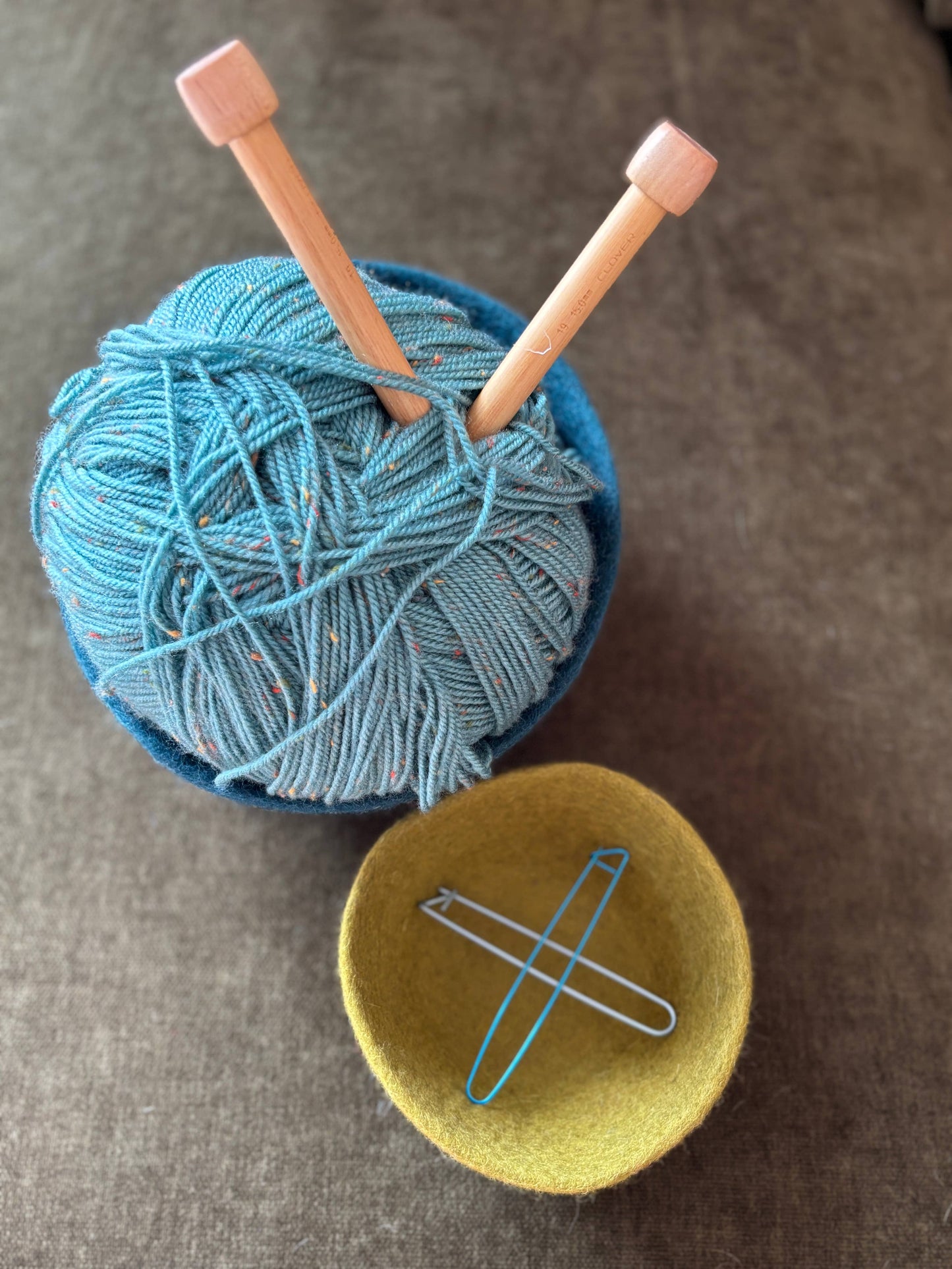 Felt Bowl-Large | Wool Knitting Bowl | Catch-all Home Decor
