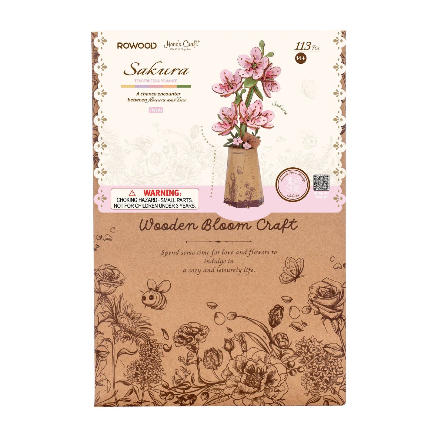 3D Wooden Flower Puzzle: Sakura