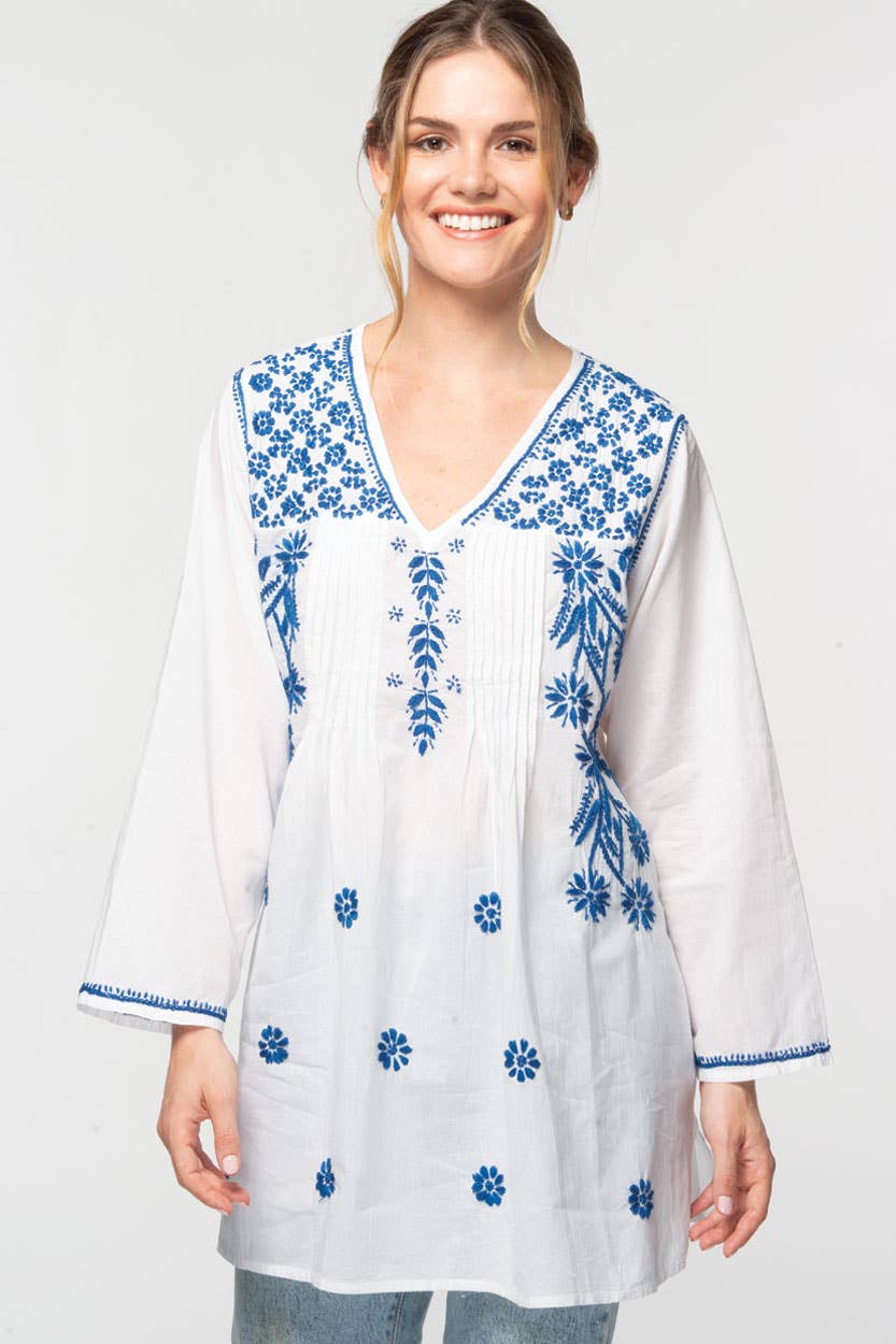 Divya Hand-Embroidered Cotton Tunic