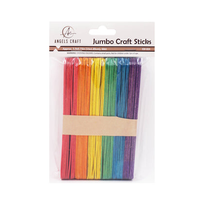 50-Count Jumbo Craft Sticks (6-Inch) – 2 Colors