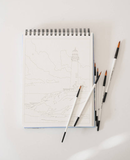 Landscape Watercoloring Book - Outlines with Video Tutorials
