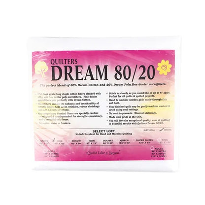 Quilters Dream Cotton 80/20 Batting - SELECT