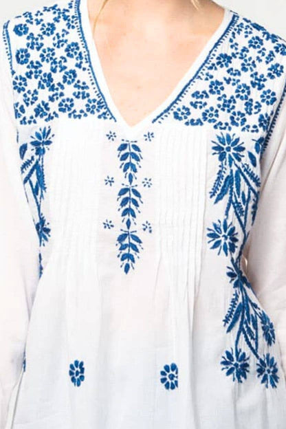 Divya Hand-Embroidered Cotton Tunic