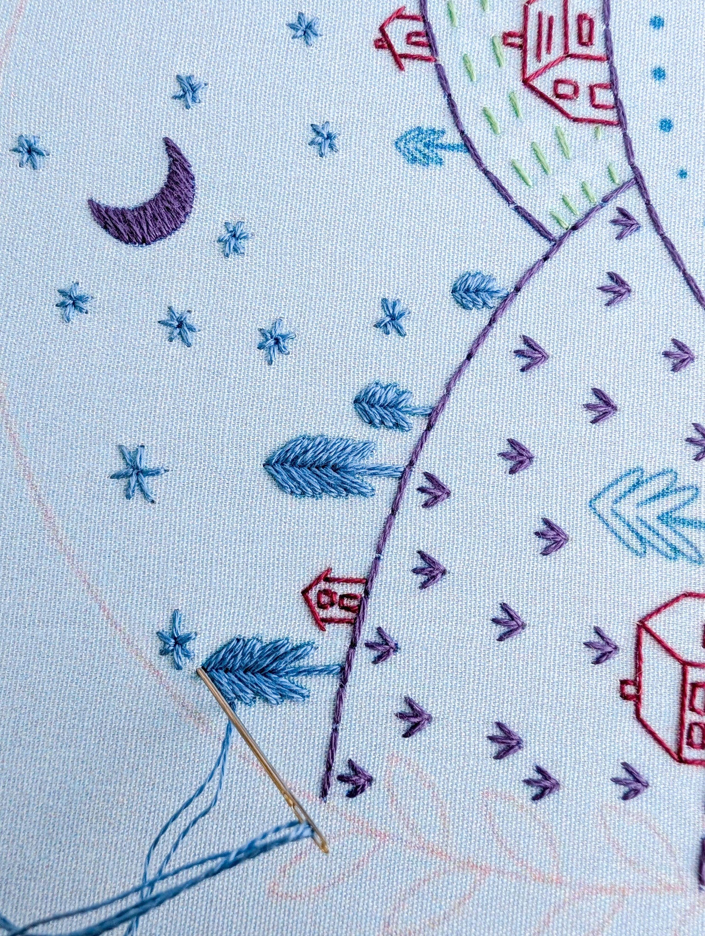 Rolling hills embroidery kit