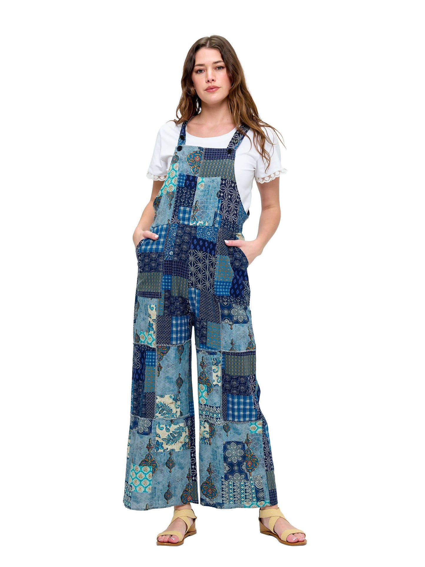 Overalls Boho Patchwork Floral