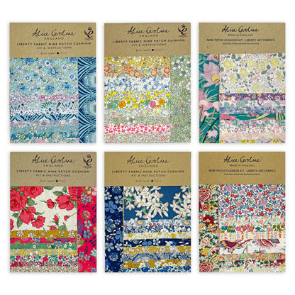 Liberty Tana Lawn Fabric Mixed Colours 9 Patch Cushion Kit