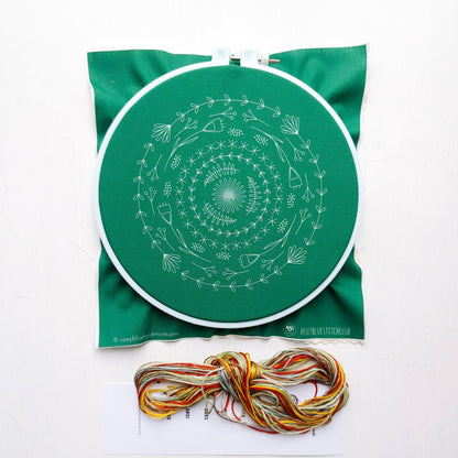 Greenery embroidery kit