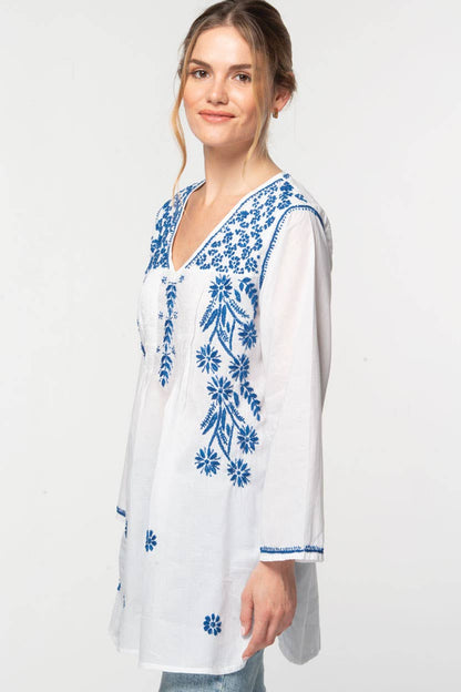 Divya Hand-Embroidered Cotton Tunic