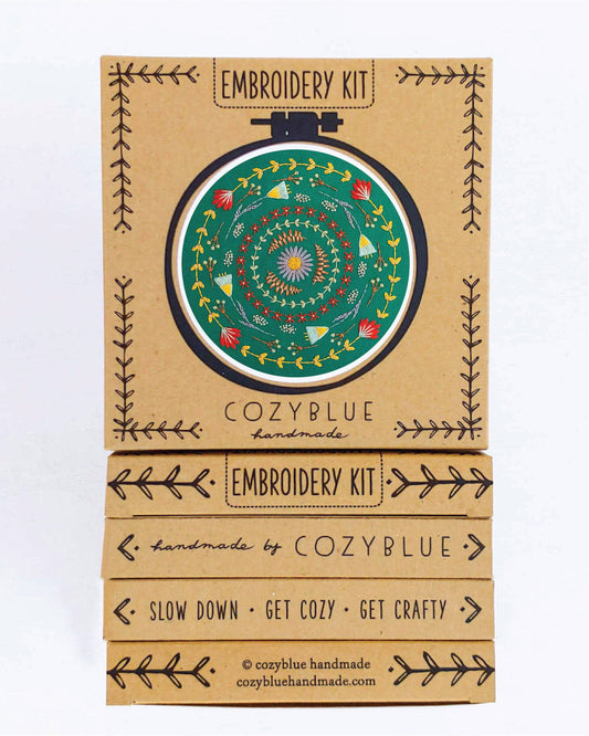 Greenery embroidery kit
