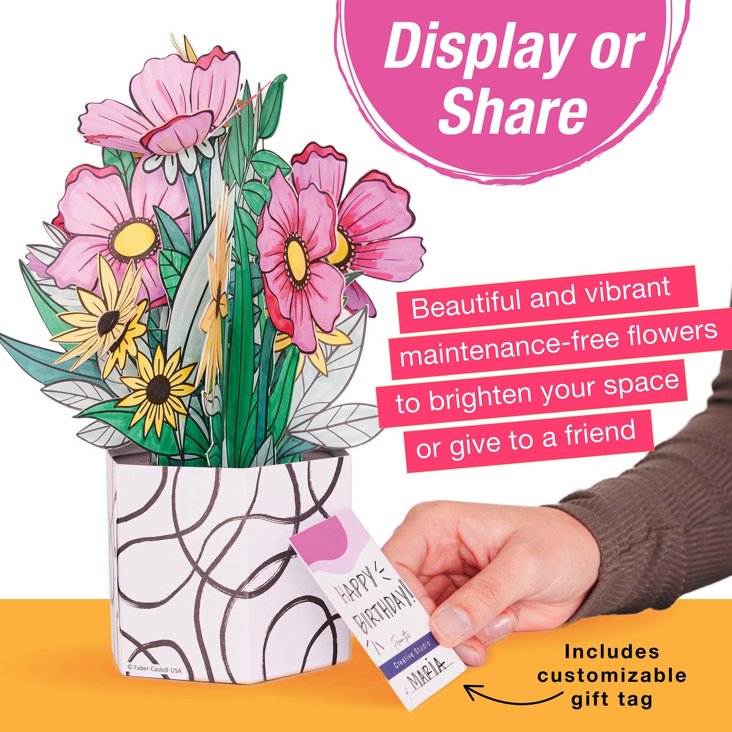 Pop Up Coloring Wildflower Bouquet - Adult Coloring Craft