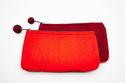 2-Tone Medium Organizer Pouch | Felt Zip Pouch | Makeup Bag