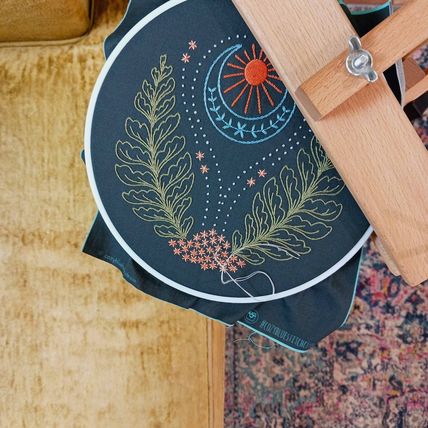 Blue moon embroidery kit