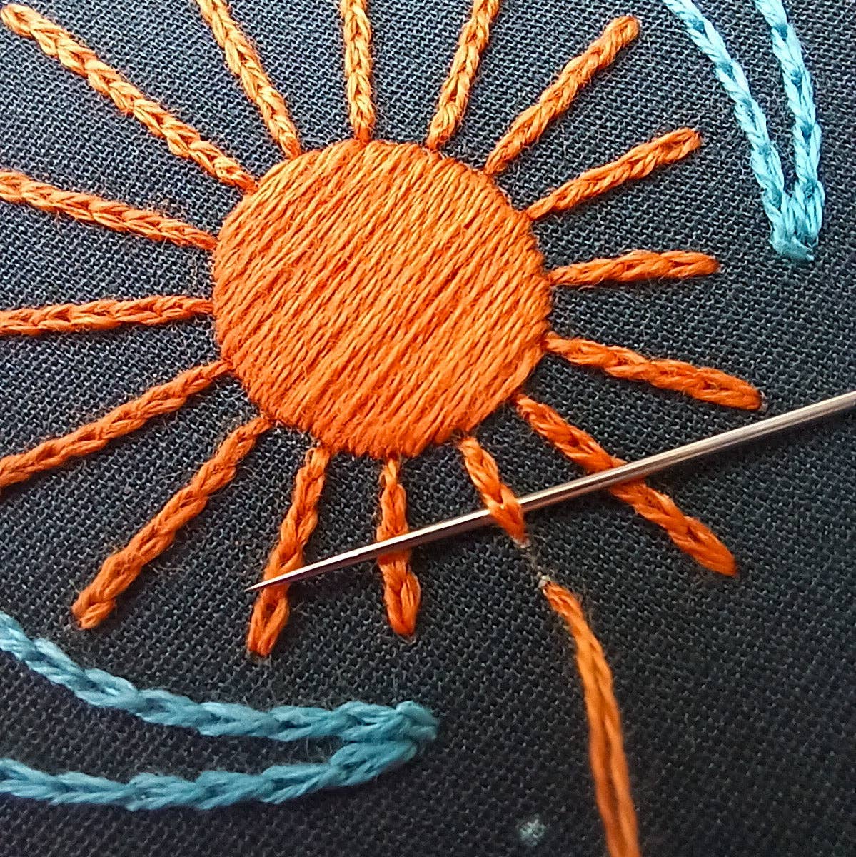 Blue moon embroidery kit
