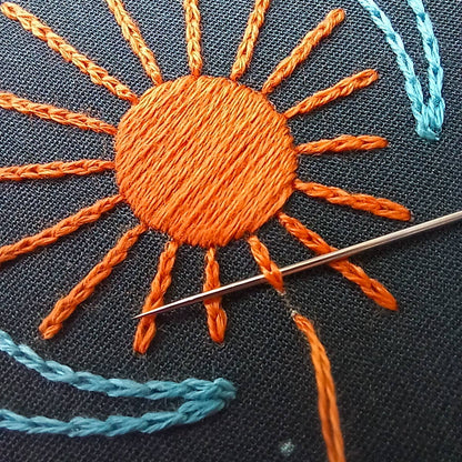 Blue moon embroidery kit