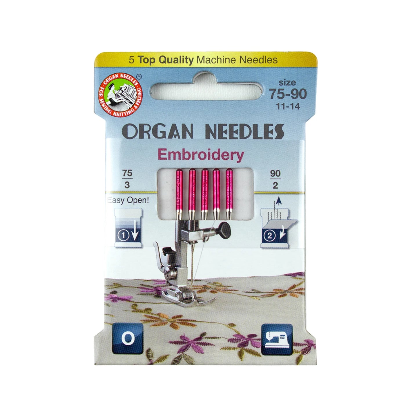 Organ Machine Needles - Embroidery (75/90)