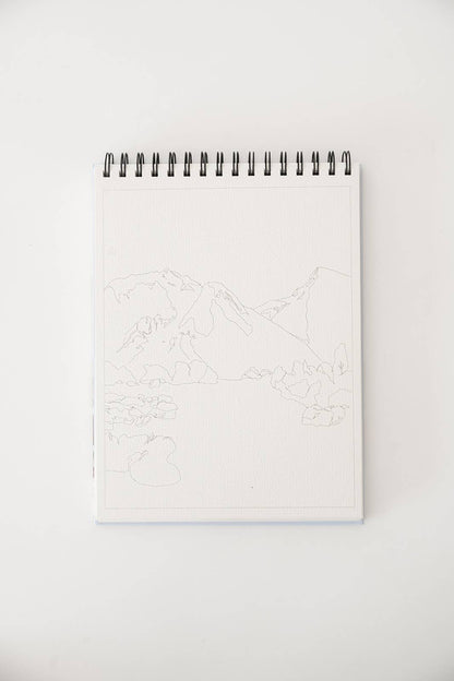 Landscape Watercoloring Book - Outlines with Video Tutorials