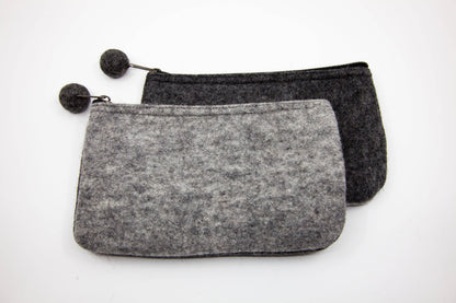 2-Tone Medium Organizer Pouch | Felt Zip Pouch | Makeup Bag