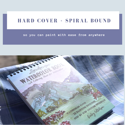 Landscape Watercoloring Book - Outlines with Video Tutorials
