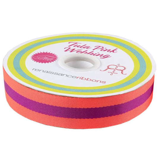 Tula Pink - Watermelon and Plum 1.5 in  Webbing