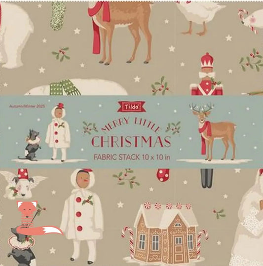Tilda Merry Little Christmas Fabric Stack 10" x 10"