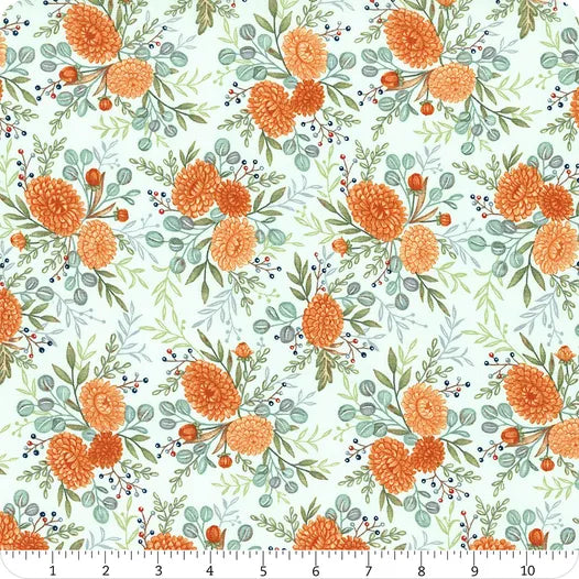 I Love Fall Most of All - Aqua Fall Floral