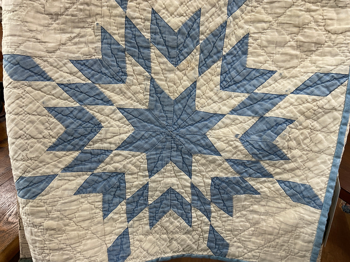 Antique Light Blue Star Quilt