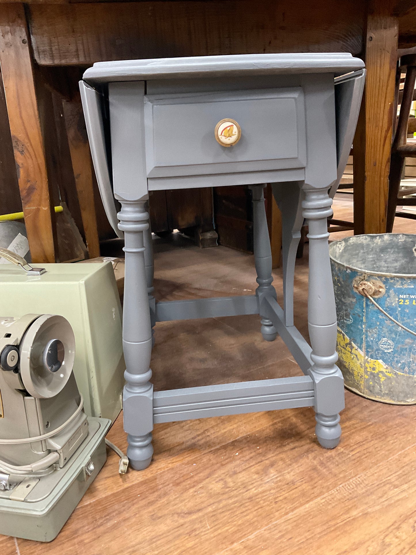 Antique Gray End Table