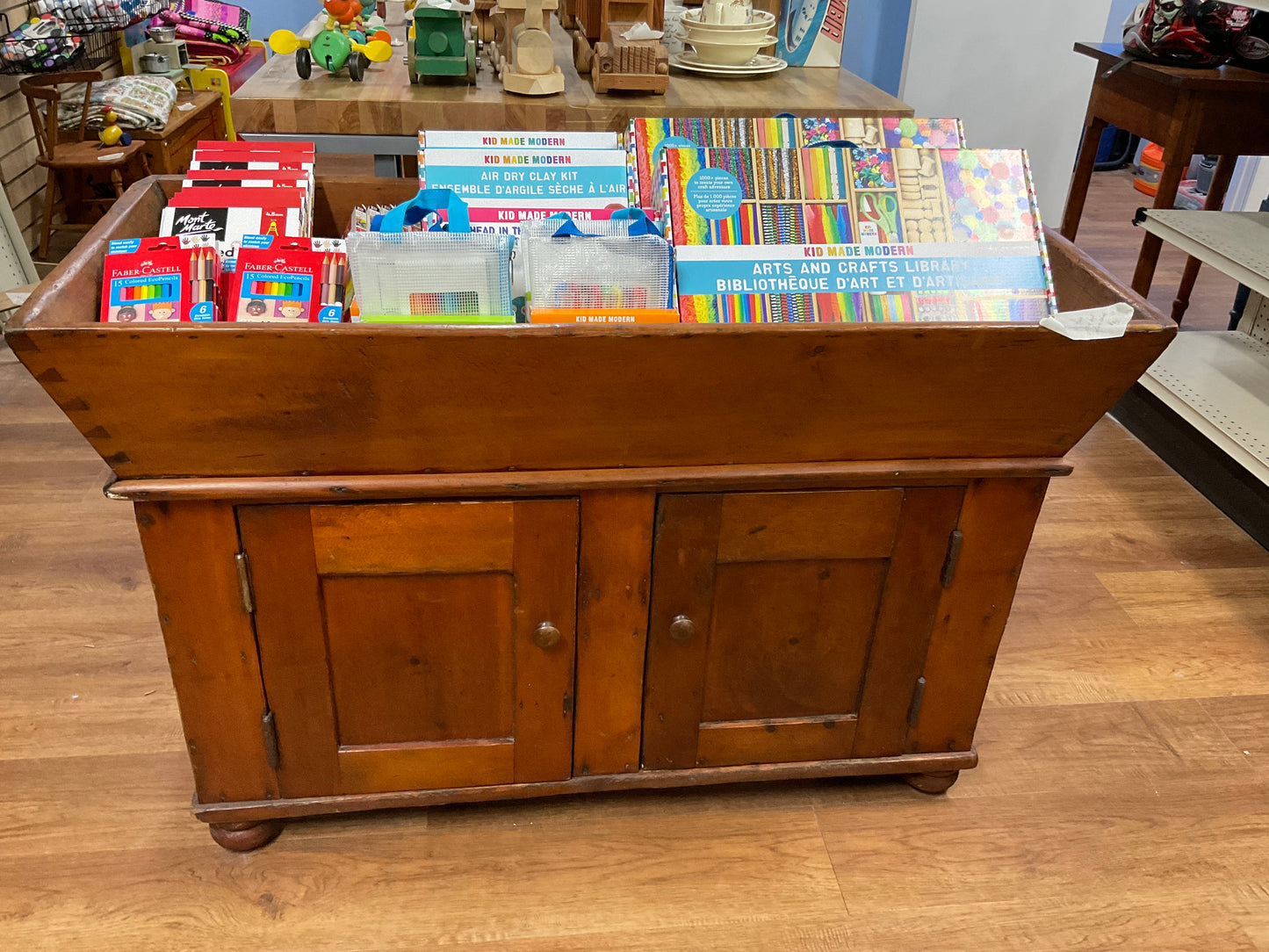 Antique Pine Dough Box Cabinet