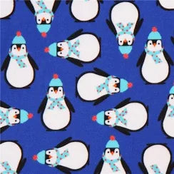 Jingle Flannel-Blue Penguin