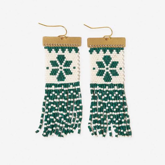 Ink + Alloy Lauren Holiday Beaded Earring in Green