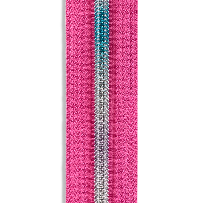#5 Rainbow Metallic Nylon Coil Continuous Zipper by the Yard