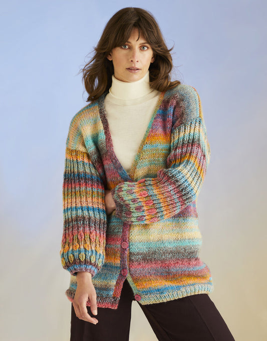 Jewelspun - Coral Sleeves Cardigan Pattern
