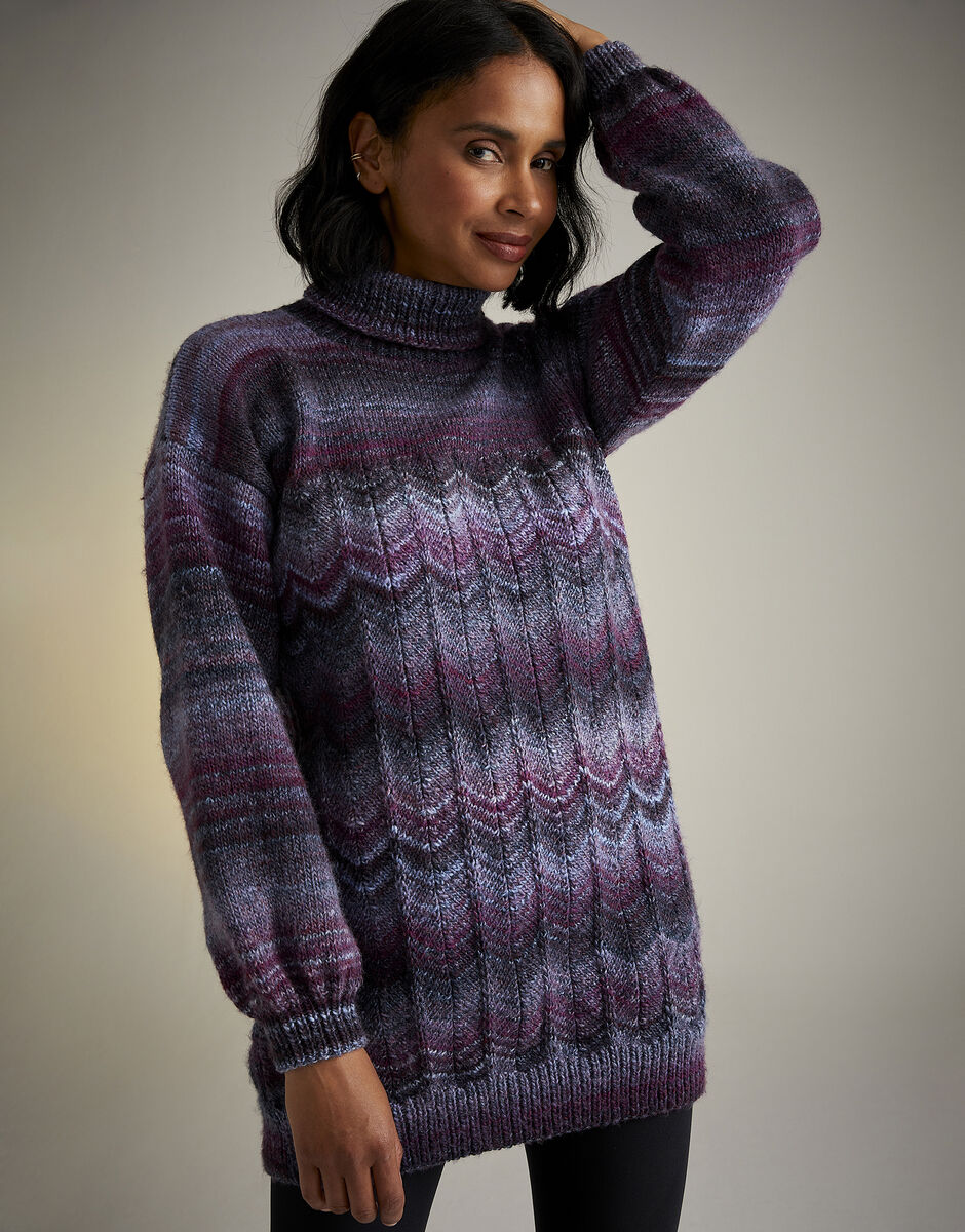 Jewelspun - Night Blooming Roll Neck Sweater Pattern