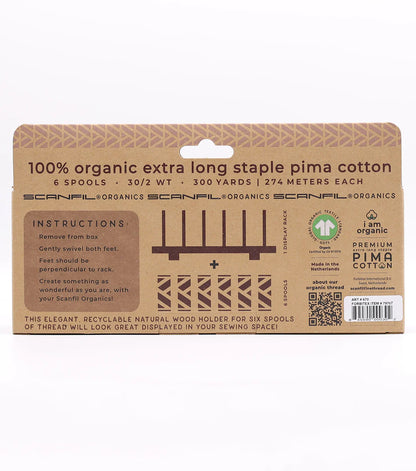 Scanfil Organic Cotton 6 Spool + Rack Set | 50/2 WT | 500 YD  Patriotic