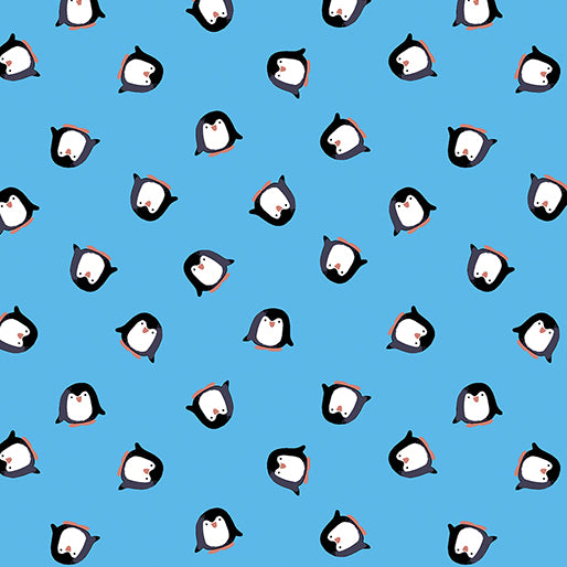 Playful Penguins Sky Blue